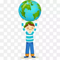 地球日儿童剪贴画-地球