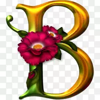 字母花卉设计