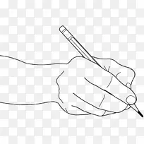 拇指绘图/m/02csf线艺术剪贴画.带铅笔的手