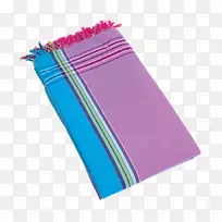 毛巾帕雷奥基科伊棉纺.紫色