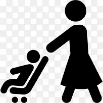 电脑图标儿童走路的妇女婴儿-儿童