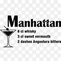 马提尼品牌标志鸡尾酒玻璃字体玻璃