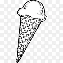 冰淇淋锥，华夫饼圣代剪贴画-冰淇淋车