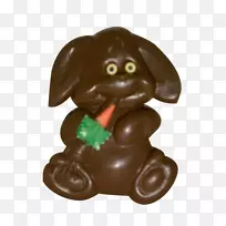 小狗雕像棕色巧克力兔
