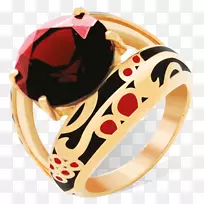 红宝石环石榴石戒指