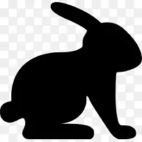 兔子复活节剪贴画-剪影