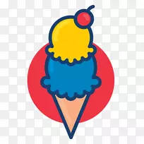 冰淇淋圆锥形华夫饼雪糕冰淇淋