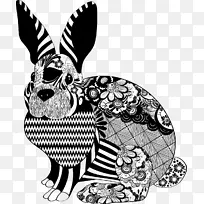 家养兔头兔剪贴画-兔子