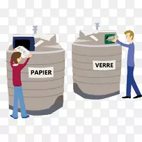 垃圾桶和废纸篮塑料废物分类.三