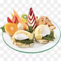 丰盛的早餐，开胃小吃鸡蛋，本尼迪克特英式松饼-早餐
