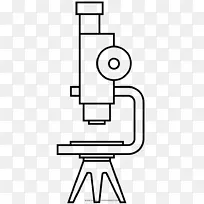 绘制光学显微镜着色书黑白显微镜