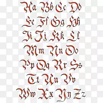 刻字纹身古英语拉丁字母英文字母表闪存