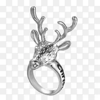 耳环，结婚戒指，圣诞银戒指，无名指