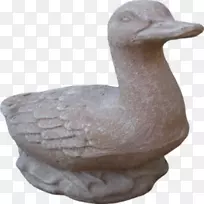 鸭鹅雕塑，雕像，喙鸭