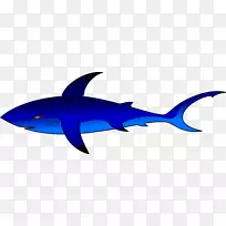 安魂利鲨鱼海洋生物剪贴画-蓝鲨