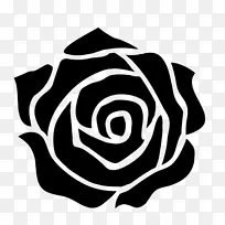 电脑图标黑色玫瑰剪贴画-玫瑰