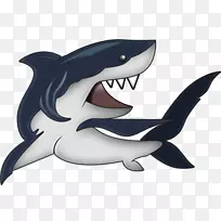 鲨鱼海豚虎鲸剪贴画-鲨鱼