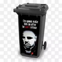 轮式垃圾桶和废纸篮，覆盖物，粉刺贴纸-Vito Corleone
