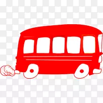 校车中转巴士REDBUS.插画-巴士