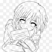 线条艺术画耳口素描线性