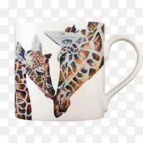 咖啡杯长颈鹿骨瓷杯