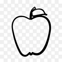 苹果脆脆黑白苹果派剪贴画-苹果