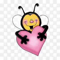 爱的心蜜蜂卡通剪辑艺术-蜜蜂