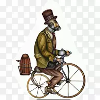 自行车人类行为卡通三轮车-自行车情侣
