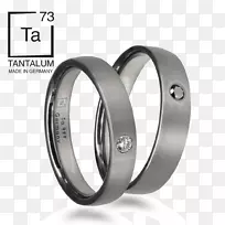 结婚戒指钽铂宝石戒指