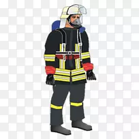 消防队员紧急电话号码正畸头戴双向无线电设备消防队员