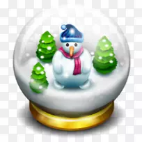 圣诞节电脑图标水晶球雪球-圣诞节