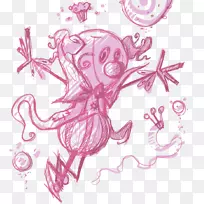 视觉艺术章鱼图形设计素描-仙女魔法