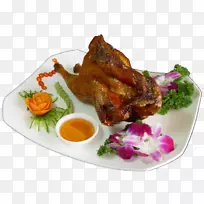 泰国烤鸡Zakuski鸡作为食物-鸡