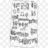 中美洲奥尔米克斯卡斯卡贾尔块未破译的书写系统象形文字