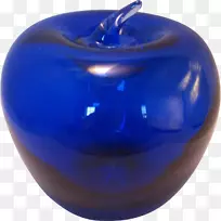 苹果镇静剂钢蓝钴蓝碗-玻璃