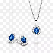 蓝宝石耳环首饰项链-蓝宝石
