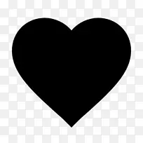 计算机图标心脏符号.黑色形状