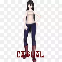 吸血鬼皇后马赛琳穿着休闲服女式牛仔裤模特