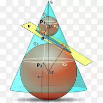 丹德林球圆锥截面圆锥双曲线平面