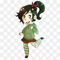 仙女卡通黑发植物-Vanellope von Schweetz