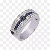 订婚戒指蓝宝石结婚戒指珠宝戒指