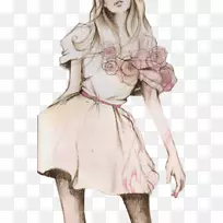 绘画时尚插画素描设计
