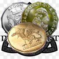 金币雅琴h‘ghar黄金丹内丽斯Targaryen纸模型-硬币