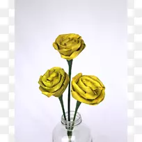玫瑰花瓶切花黄绿玫瑰