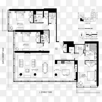 平面图杰斐逊豪宅共管公寓房屋平面图建筑-厕所地板