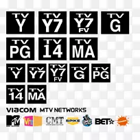 Viacom媒体网络电视内容评分系统mtv徽标电视-电视顶部视图