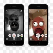 Smartphone Snapchat移动电话Snapchat公司。笑脸-智能手机