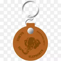 钥匙链t恤大象钥匙链进入橙色钥匙持有人