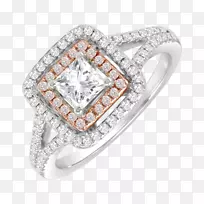钻石切割订婚戒指公主切割-钻石切割