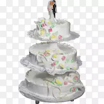 结婚蛋糕生日蛋糕糖霜和糖霜磅蛋糕-婚礼蛋糕